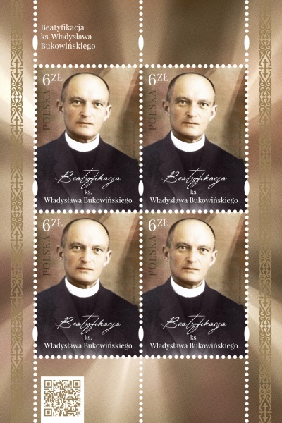 znaczek pocztowy z okazji beatyfikacji księdza władysława bukowińskiego